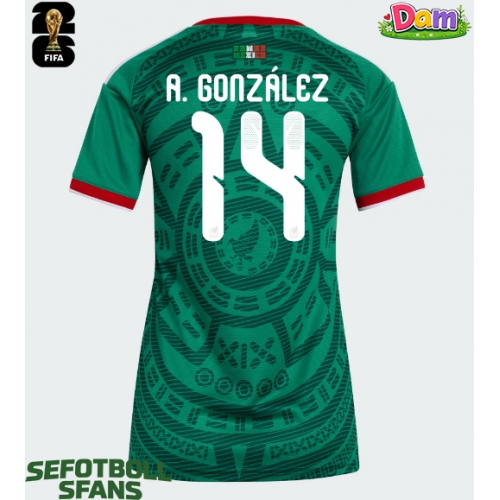 Mexiko Armando Gonzalez #14 Hemmatröja Kvinnor VM 2026 Kortärmad